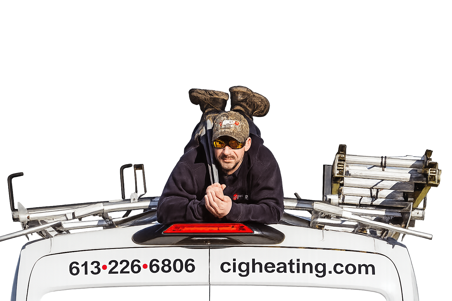 CIG Heating HVAC technician on service van in Ottawa Ontario