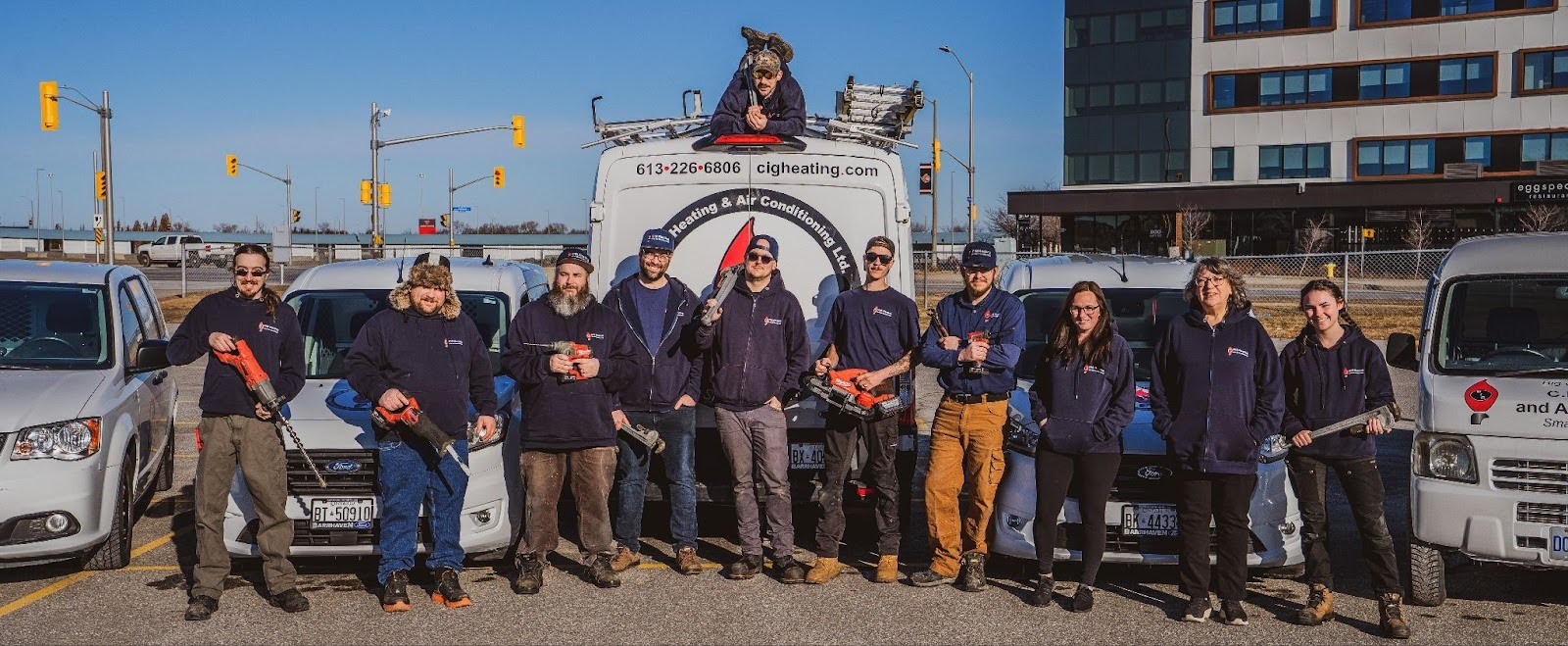 CIG Heating HVAC Crew and Tools in Ottawa Ontario